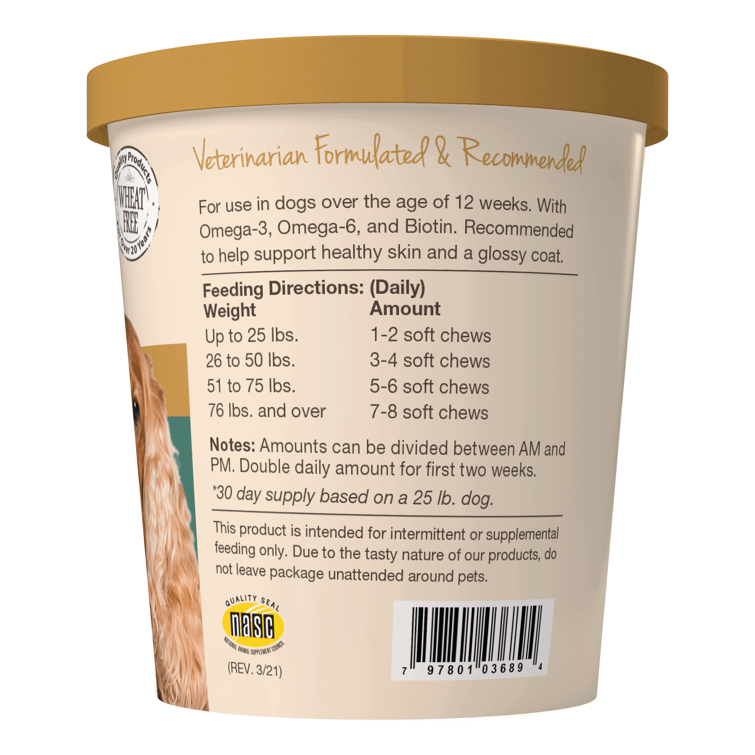NaturVet - Skin & Coat Soft Chews (Dog/Cat) - Dog Supplement